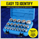 21Pc 12-Point Socket Set 1/2-inch Drive Grip Sleeve Storage Case Metric 8mm-36mm-3