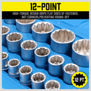 21Pc 12-Point Socket Set 1/2-inch Drive Grip Sleeve Storage Case Metric 8mm-36mm-4
