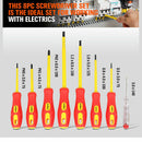 8Pc Insulated Screwdriver Set Magnetic Slotted Phillips Electricians With Case-6