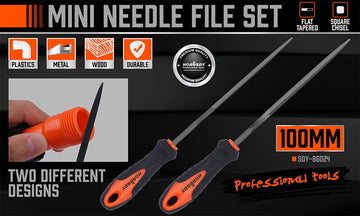HORUSDY 2Pc 6.1" Flat Mini Needle File Set Metal Wood Carving Carpentry Tool - 0