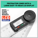 200mm Digital Angle Finder Ruler Protractor Measure Meter Stainless Steel 0-360-3