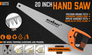 20" Hand Saw Sharp Cut Wood Plastic Cutting Heavy Duty Crosscut Saw 600mm Long-2