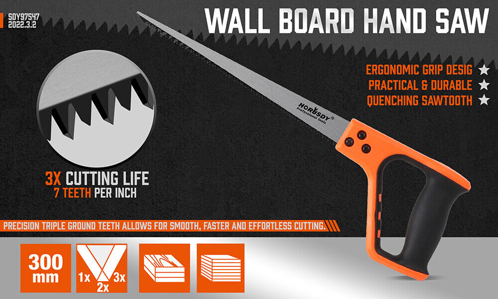 Plaster Saw Wall Board Hand Saw Drywall Plastic Board Jab Saw Cutting 420mm Long - 0