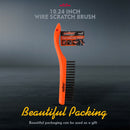 260mm Stanless Brush Anti-Slip Handle Scratch Paint Cleaning Rust Remove New-7