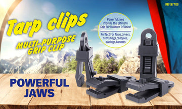 24Pc Camping Awning Tarp Clips Tent Clamps Set Snap Hanger Tighten Survival Tool - 0