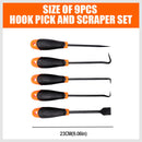 9pc Hook and Pick Tool Set Scraper ,Large Full & Small Mini Size Non-slip Handle-6