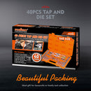 40Pc Tap And Die Set Imperial SAE Screw Screwdriver Thread Drill W/t Pitch Gauge-8