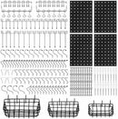 127Pc Pegboard Hooks Set Storage Baskets Organizer Hanger Inc. 4 Small Peg Board-1