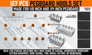 127Pc Pegboard Hooks Set Storage Baskets Organizer Hanger Inc. 4 Small Peg Board-2