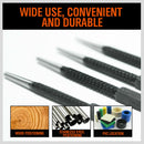 4Pc Nail Punch Set Heavy Duty Solid Steel Hole Punching Leather Gasket 0.8-3.2mm-5