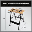 Foldable Work Bench Mobile Sawhorse Garage Trestle Wood Cutting Anti-slip Table-3