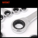12Pc Ratchet Spanner Set Metric Open & Ring Wrenches 8-19mm CR-V + Rolling Bag-6