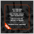 86Pc Wall Mounted Parts Storage Bins Tool Holder Rack Workshop Organiser-10