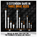 20Pc Socket Extension & Adaptor Set Flexible Joint Reducer Combination Drive Kit-4