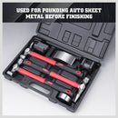 7Pc Car Body Repair Hammer & Dolly Kit Auto Panel Beating Dent Roller Auto Tools-4