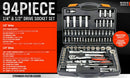 94Pc Socket Ratchet Wrench Set Screwdriver Bits Extension Torx Hex 1/4" 1/2" Dr.-2