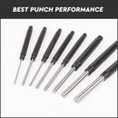 8Pc Heavy Duty Long Pin Punch Set 2.4 to 10mm Drift Roll Nail Steel Flat End New-5