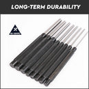 8Pc Heavy Duty Long Pin Punch Set 2.4 to 10mm Drift Roll Nail Steel Flat End New-7