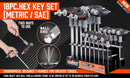 18-Piece T-Handle Hex Key Set, SAE/Imperial & Metric Sizes Allen Wrench Set Long Arm with Ball End-2