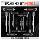 18-Piece T-Handle Hex Key Set, SAE/Imperial & Metric Sizes Allen Wrench Set Long Arm with Ball End-5