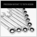 20Pc Ratchet Spanner Set Metric & Imperial Combination Wrench Open End Ring CR-V-5