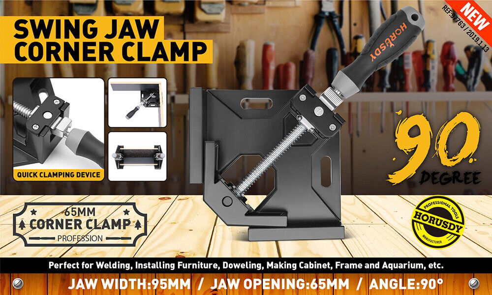 2x 90° Quick Right Angle Clamps Corner Clamps Vise Wood-working Welding Holder - 0