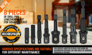 8Pc Drill Socket Adapter Set Impact Nut Driver Hex Extension Bits 1/4" 3/8" 1/2"-2