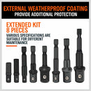 8Pc Drill Socket Adapter Set Impact Nut Driver Hex Extension Bits 1/4" 3/8" 1/2"-3