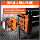 3-Tier Drawer Tool Storage Trolley Workshop Cart Steel Chest w/t Pegboard Hooks-6