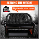 3-Tier Drawer Tool Storage Trolley Workshop Cart Steel Chest w/t Pegboard Hooks-8