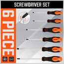 HORUSDY 6Pc Magnetic Screwdriver Set Non-slip Handle Phillips Slotted Tool New-3