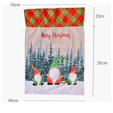 50x70cm Canvas Hessian Christmas Santa Sack Xmas Stocking Reindeer Kids Gift Bag, Cream - Faceless Santa (B) - 0