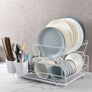 2 Tier Dish Drainer with Cutlery Holder White-1