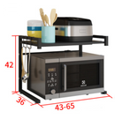 Adjustable Microwave Oven Storage Shelf Black-2