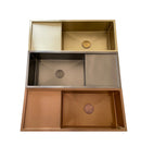 2024 Brushed Copper single long bowl drainer stainless steel 304 kitchen sink-4