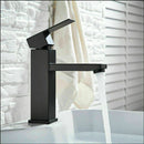 2021 Square Cube style basin mount tap low faucet Matte Black tap mixer spout-1