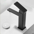 2021 Square Cube style basin mount tap low faucet Matte Black tap mixer spout-2