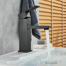 2021 Square Cube style basin mount tap low faucet Matte Black tap mixer spout-3