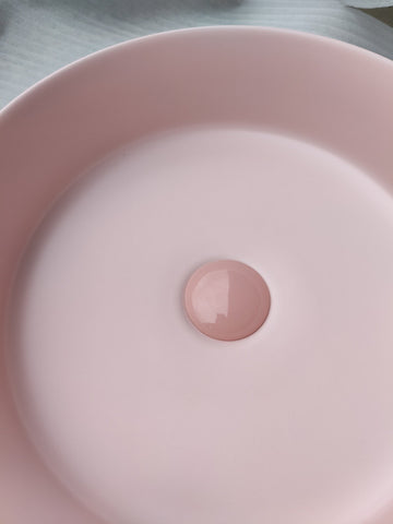 2020 Matte Pink Round 360 mm Dia top counter basin porcelain sink - 0