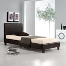 Single PU Leather Bed Frame Black-2