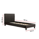 Single PU Leather Bed Frame Black-9