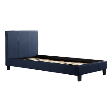 Single PU Leather Bed Frame Blue