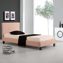 Single PU Leather Bed Frame Pink-2