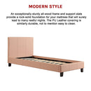 Single PU Leather Bed Frame Pink-8