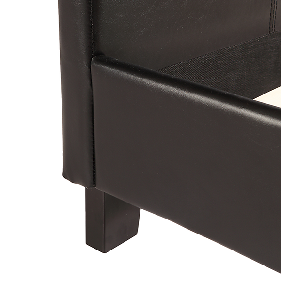 Double PU Leather Bed Frame Black