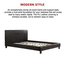 Double PU Leather Bed Frame Black-8