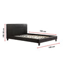 Double PU Leather Bed Frame Black-9