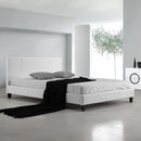 Queen PU Leather Bed Frame White-2