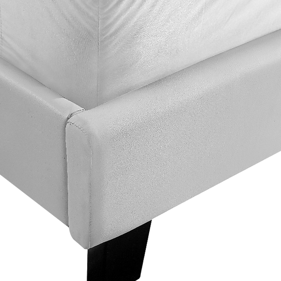 King PU Leather Bed Frame White