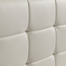 Double PU Leather Deluxe Bed Frame White-6